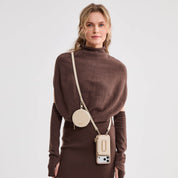 Original Design Set- Detachable Wireless Charging Crossbody Square Stand Wallet Phone Case Round Pouch Set - iPhone 17 Pro Max