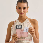 Original Design Set- Detachable Wireless Charging Crossbody Square Stand Wallet Phone Case Round Pouch Set