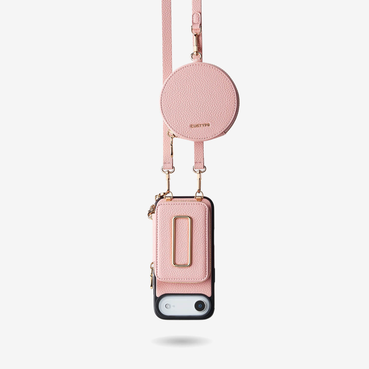 Pink best adjustable crossbody phone case​ with card holder for vacation