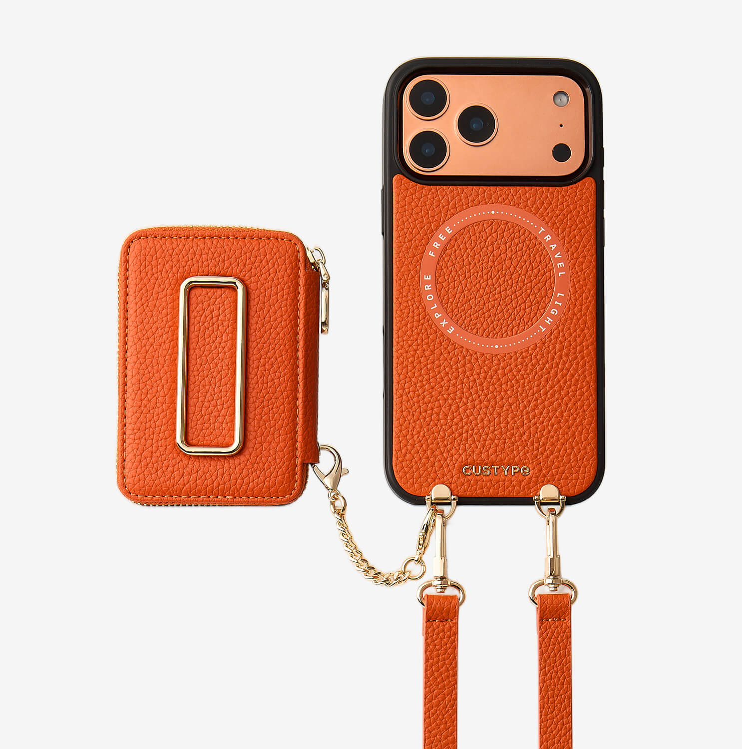 Wallet Phone Case with Square Stand & Crossbody Strap - Custype