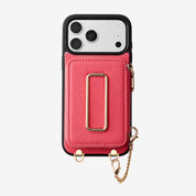 Original Design Set- Detachable Wireless Charging Crossbody Square Stand Wallet Phone Case Round Pouch Set - iPhone 17 Pro Max