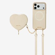 Heart Design Kit- Detachable Wireless Charging Crossbody Wallet Phone Case Pouch Set