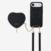 Heart Design Kit- Detachable Wireless Charging Crossbody Wallet Phone Case Pouch Set - iPhone 17 Air