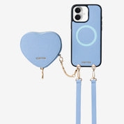 ハートデザインキット - 取り外し可能なワイヤレス充電クロスボディウォレット電話ケースポーチセット - iPhone 18