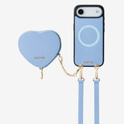 Heart Design Kit- Detachable Wireless Charging Crossbody Wallet Phone Case Pouch Set - iPhone 17 Air