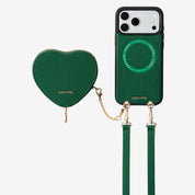 Heart Design Kit- Detachable Wireless Charging Crossbody Wallet Phone Case Pouch Set