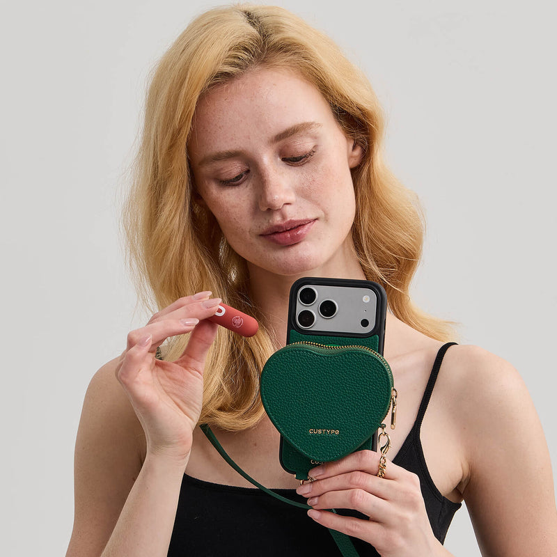 Heart Design Kit- Detachable Wireless Charging Crossbody Wallet Phone Case Pouch Set-Mobile Phone Cases-Custype