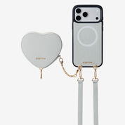 Heart Design Kit- Detachable Wireless Charging Crossbody Wallet Phone Case Pouch Set