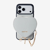 Heart Design Kit- Detachable Wireless Charging Crossbody Wallet Phone Case Pouch Set
