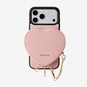 Heart Design Kit- Detachable Wireless Charging Crossbody Wallet Phone Case Pouch Set