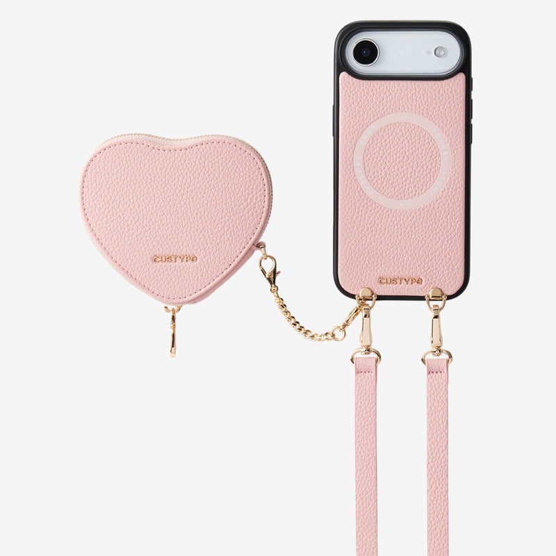 Light pink
iPhone 17 Air
MagSafe-compatible crossbody phone case with heart-shaped wallet
for shopping
