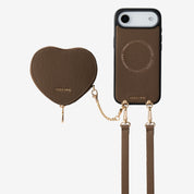 Heart Design Kit- Detachable Wireless Charging Crossbody Wallet Phone Case Pouch Set - iPhone 17 Air