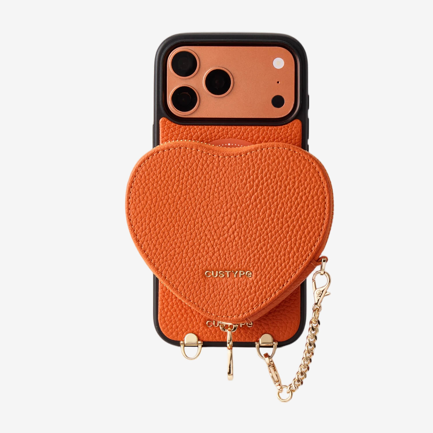 Crossbody iPhone Case with Heart Pouch & Wide Strap for Travel
