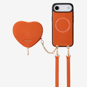 Heart Design Kit- Detachable Wireless Charging Crossbody Wallet Phone Case Pouch Set - iPhone 17 Air
