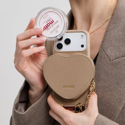 Heart Design Kit- Detachable Wireless Charging Crossbody Wallet Phone Case Pouch Set - iPhone 17 Pro Max