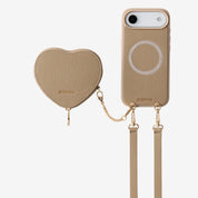 Heart Design Kit- Detachable Wireless Charging Crossbody Wallet Phone Case Pouch Set - iPhone 17 Air