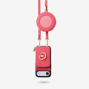 オリジナルデザインセット - 取り外し可能なワイヤレス充電クロスボディウォレット電話ケースラウンドポーチセット - iPhone 17 Air