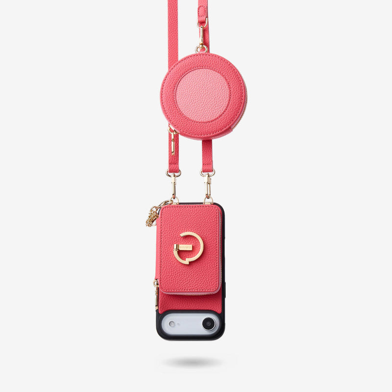 オリジナルデザインセット - 取り外し可能なワイヤレス充電クロスボディウォレット電話ケースラウンドポーチセット - iPhone 17 Air