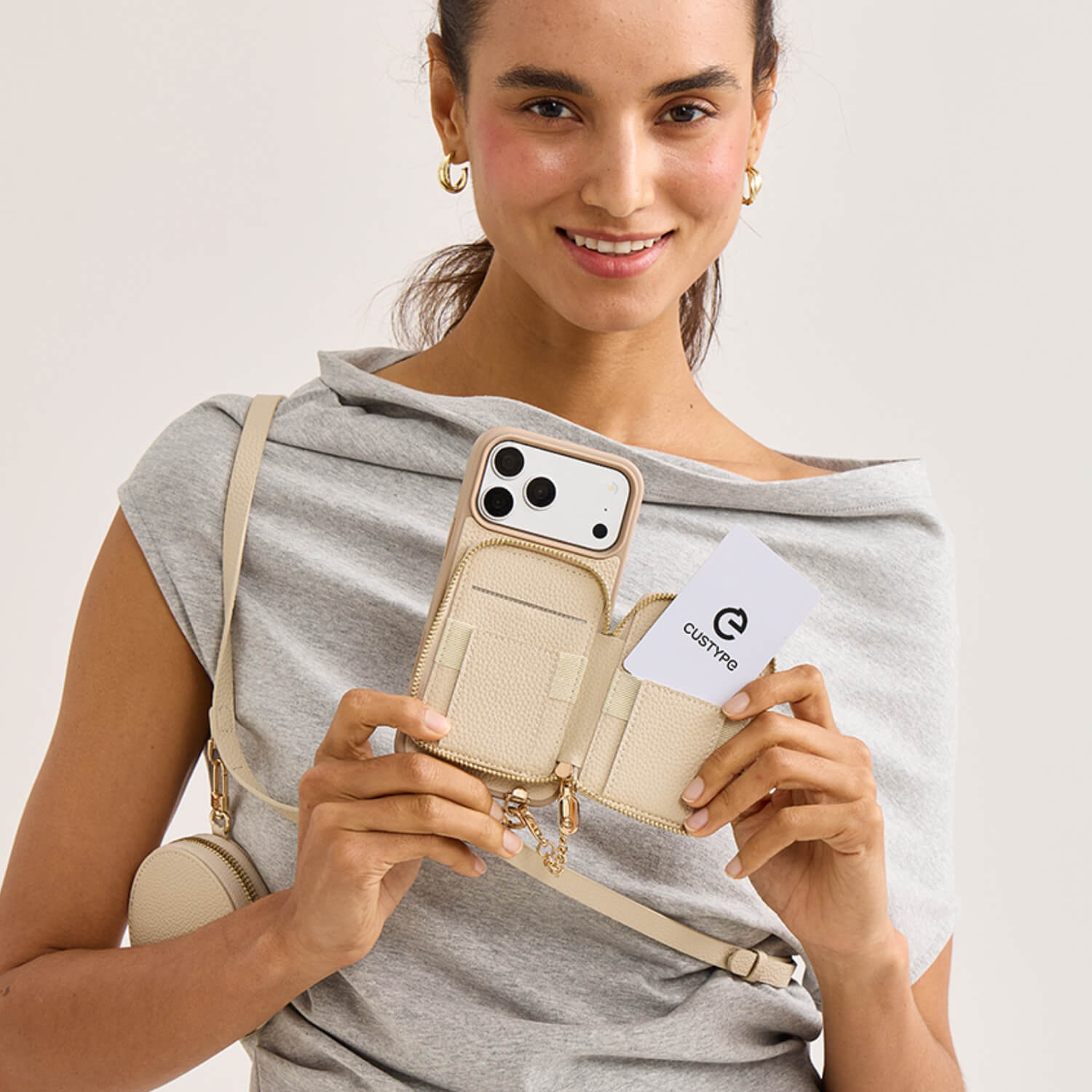 Original Design Set- Detachable Wireless Charging Crossbody Wallet Phone Case Round Pouch Set-Mobile Phone Cases-Custype