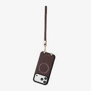 オリジナルデザインセット - 取り外し可能なワイヤレス充電対応クロスボディウォレット型スマホケース＆ラウンドポーチセット