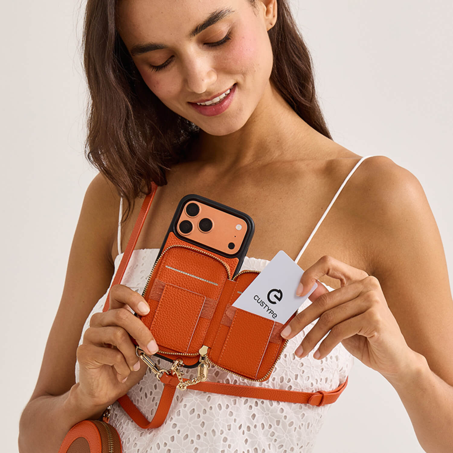 Original Design Set- Detachable Wireless Charging Crossbody Wallet Phone Case Round Pouch Set-Mobile Phone Cases-Custype