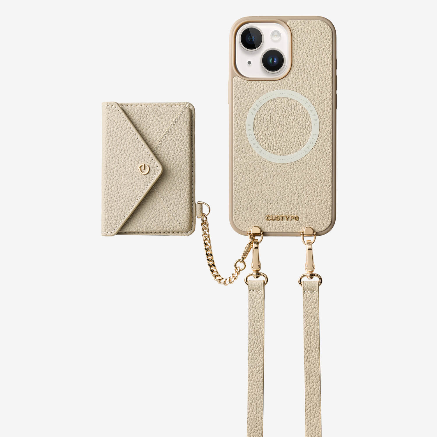 Envelope Design- MagSafe Case with Slim Wallet & Crossbody Strap