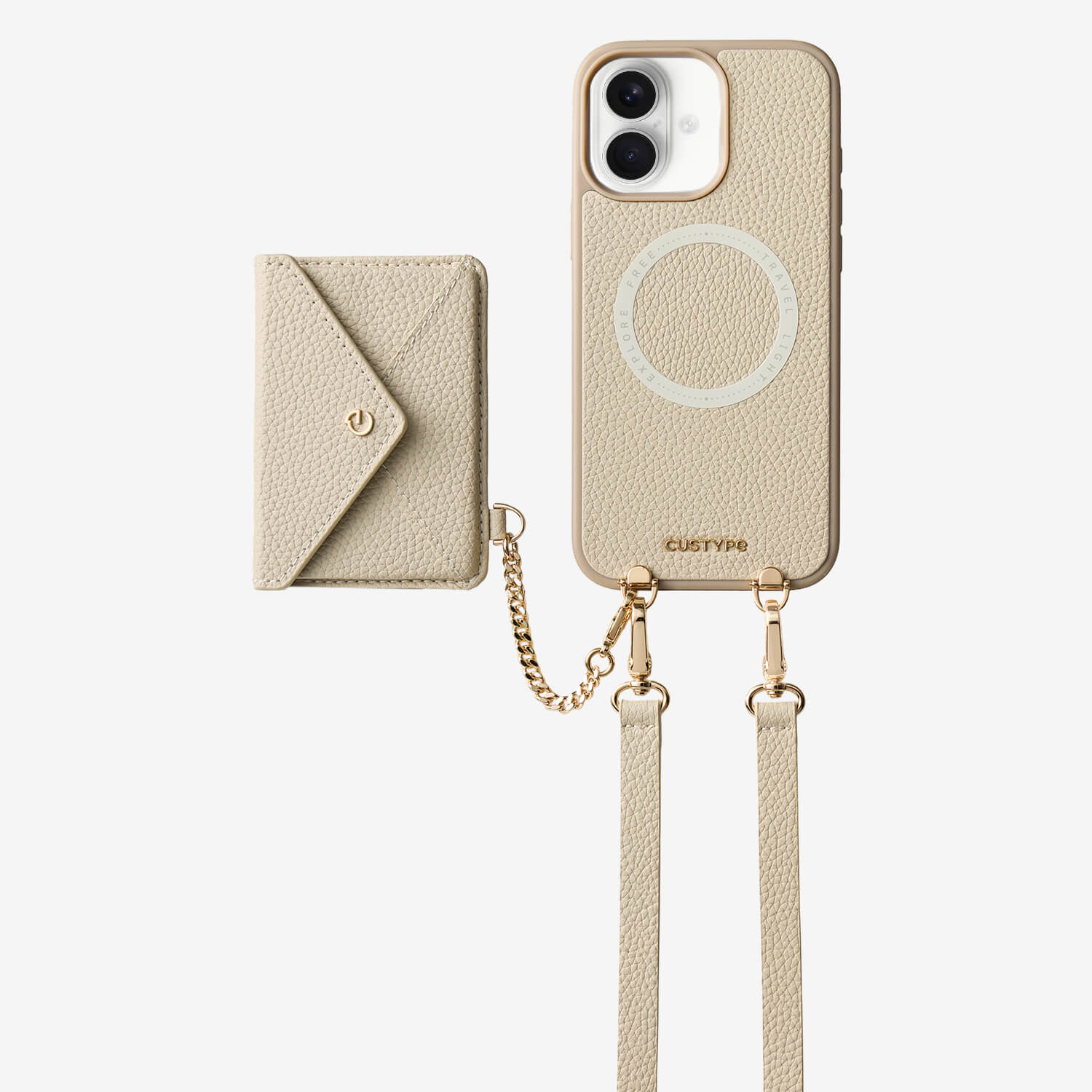 Envelope Design- MagSafe Case with Slim Wallet & Crossbody Strap