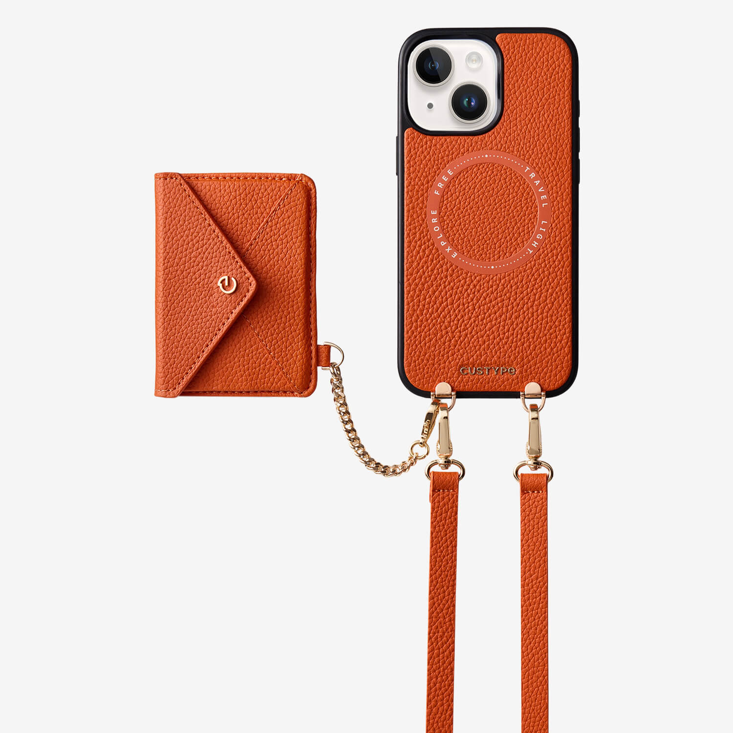 Envelope Design- MagSafe Case with Slim Wallet & Crossbody Strap