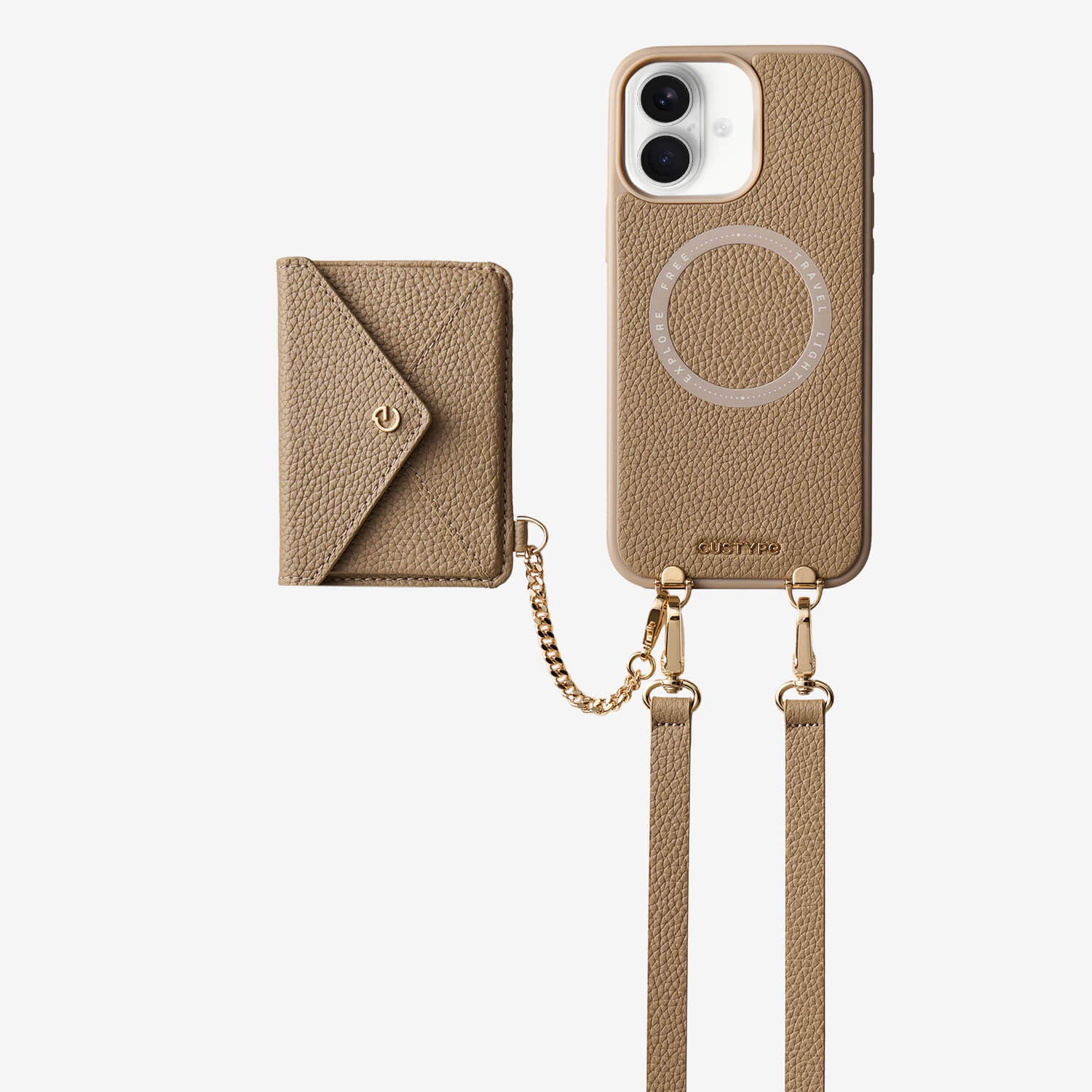 Envelope Design- MagSafe Case with Slim Wallet & Crossbody Strap