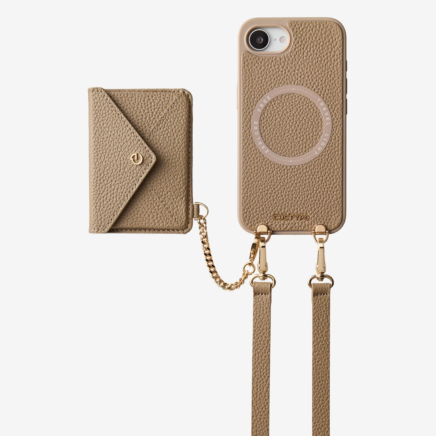 Envelope Design- MagSafe Case with Slim Wallet & Crossbody Strap