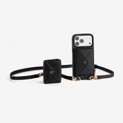 iPhone 18 Pro Max case with detachable envelope wallet and compact AirPods pouch for travel convenience