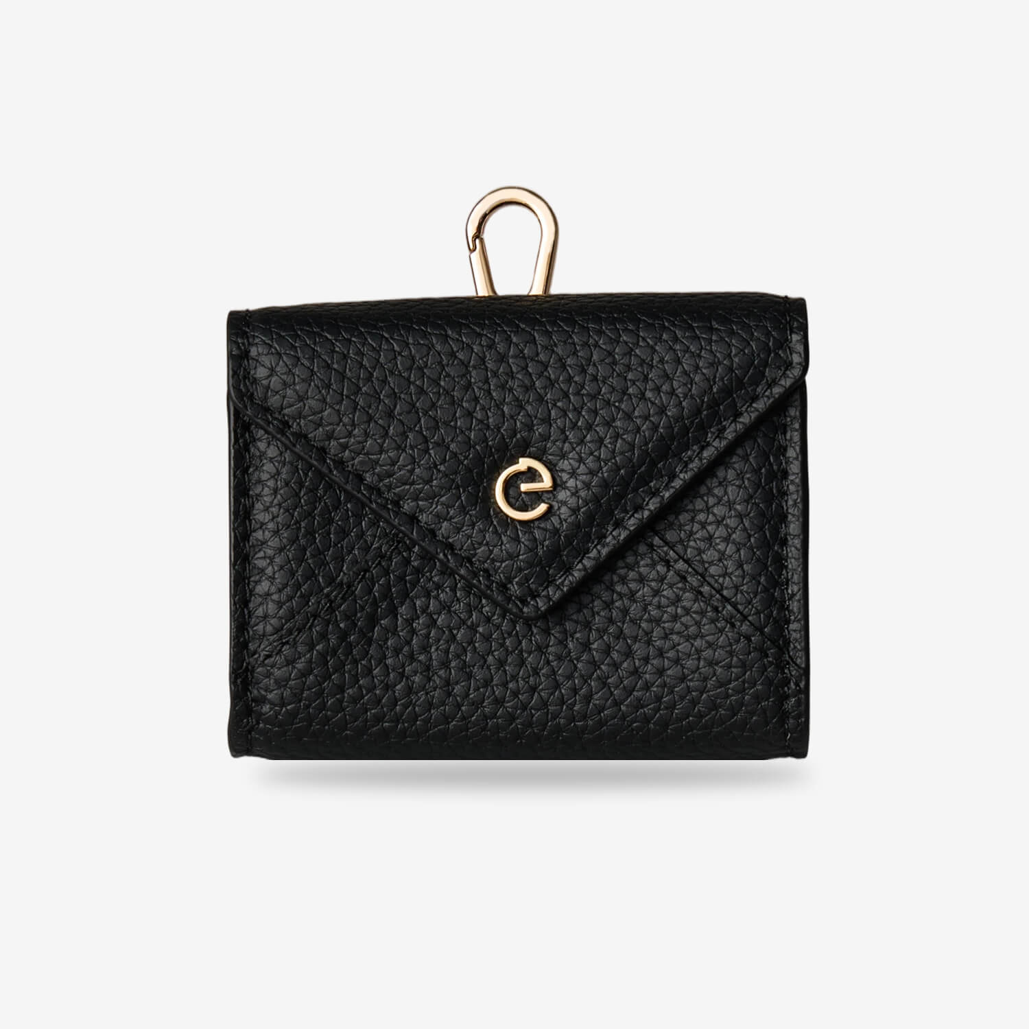 Small leather storage pouch featuring an envelope design for earbuds, keys and personal items