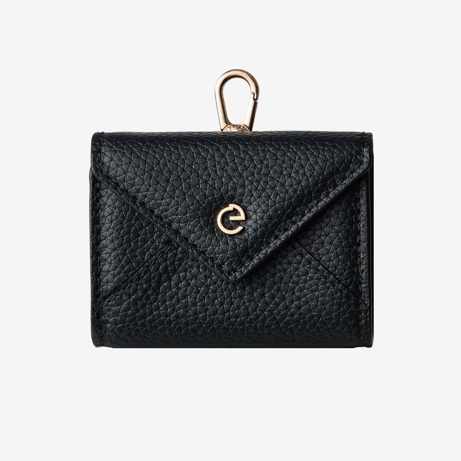 Small leather storage pouch featuring an envelope design for earbuds, keys and personal items