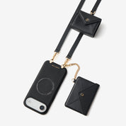 iPhone 17 Air wallet phone case featuring detachable envelope wallet and AirPods pouch for organized essentials