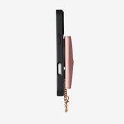 Slim pink iPhone 18 Pro wallet phone case with detachable wallet for travel and everyday outings