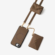 iPhone 17 E crossbody wallet phone case with envelope-inspired wallet and AirPods pouch for daily outings