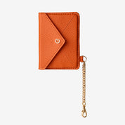 Slim orange card holder wallet
