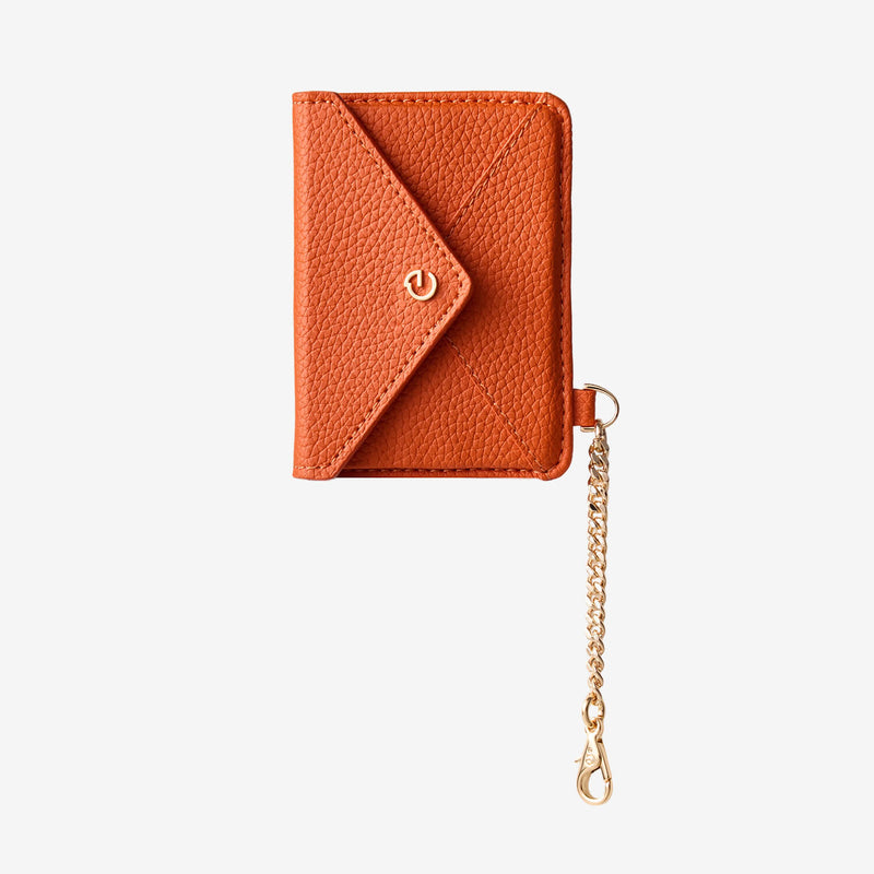 Slim orange card holder wallet