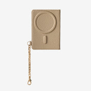 detachable magnetic taupe card wallet