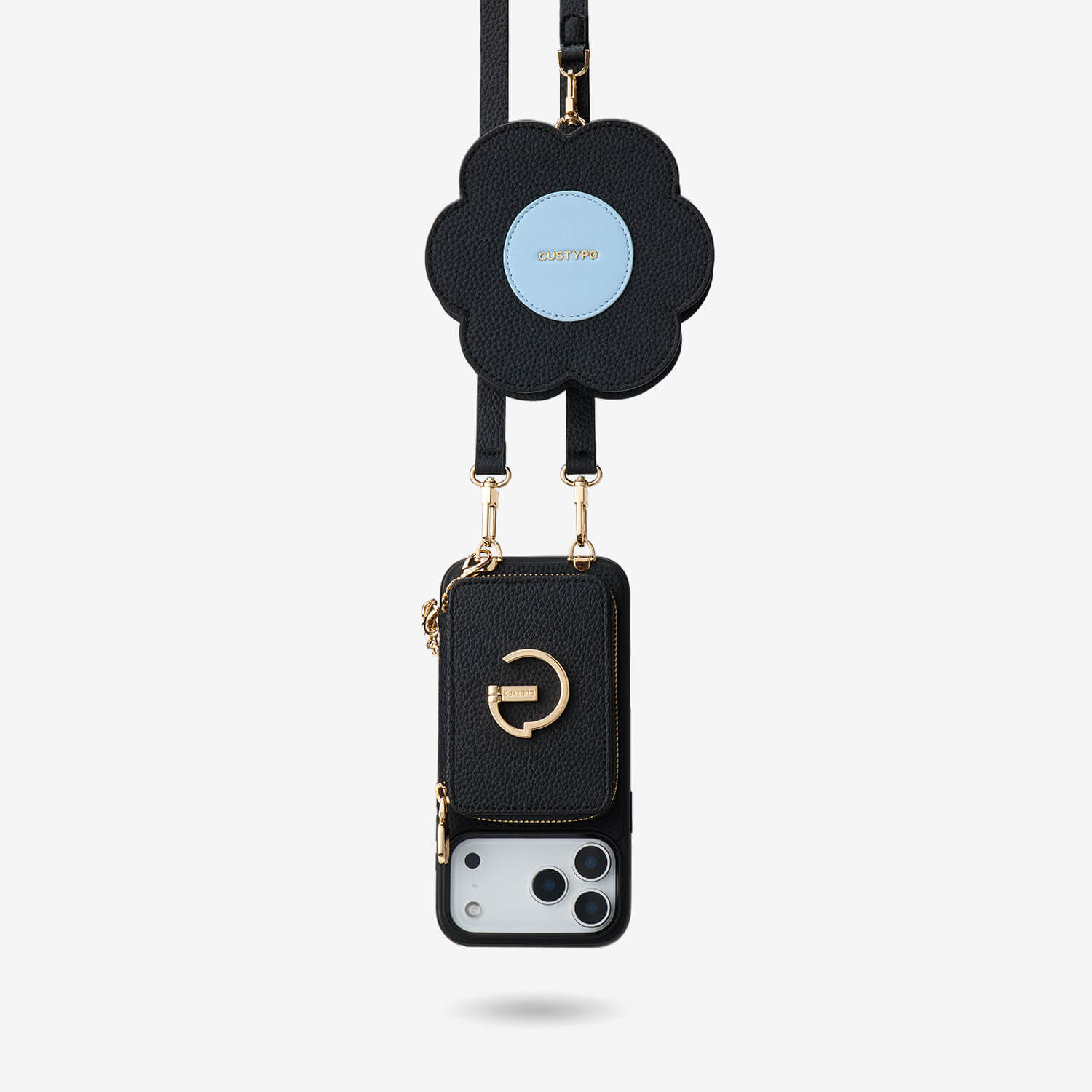 フラワー・ジッパー AirPods ケース｜レザー フローラル ミニポーチ