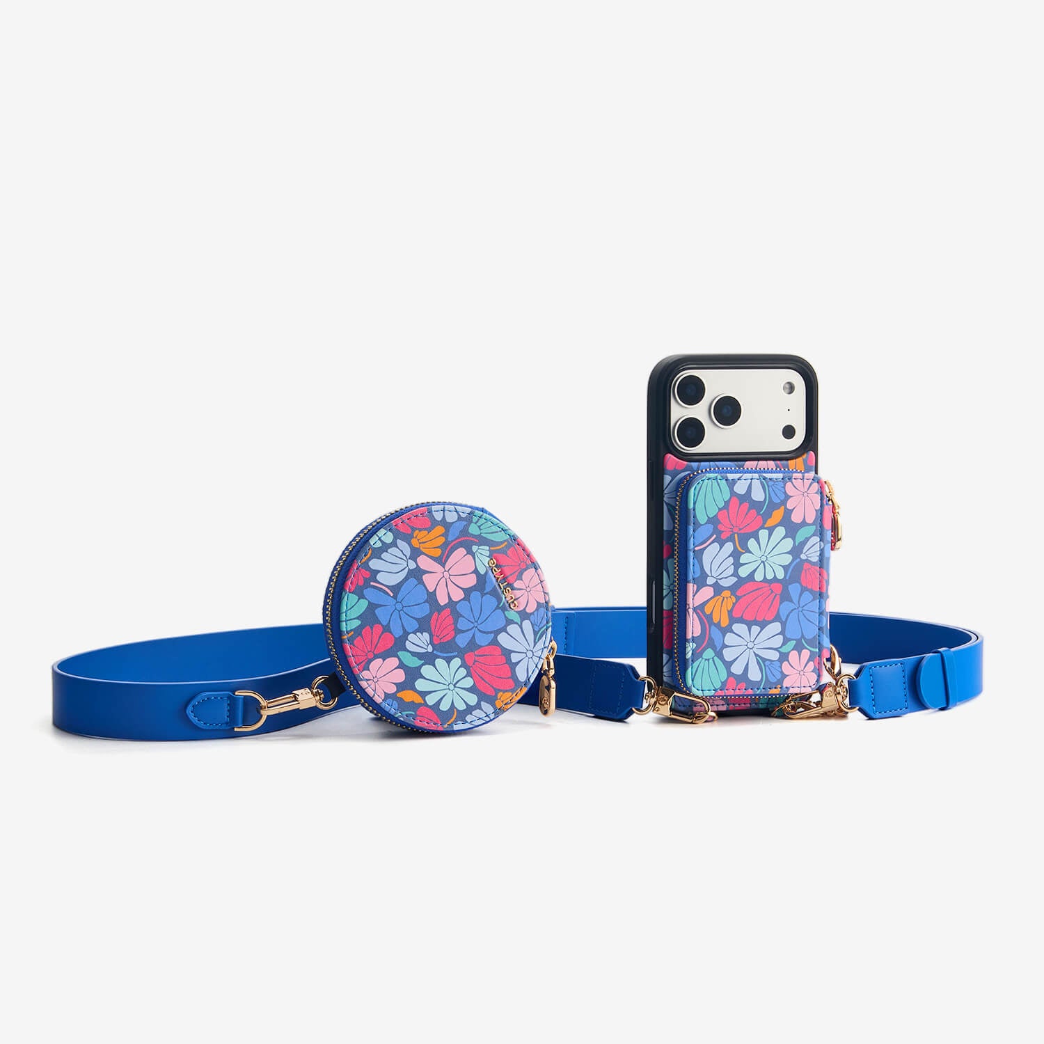 Bloom Theme Luxury Crossbody iPhone Case with Wallet & Magnetic