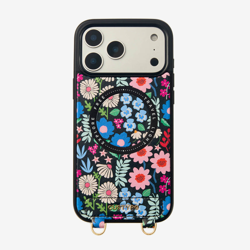 Gale Switzer -ブルームテーマ マグネット付きウォレット クロスボディ iPhoneケース