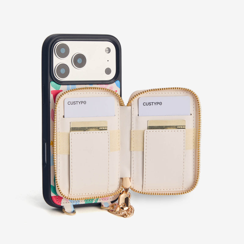 Gale Switzer -ブルームテーマ マグネット付きウォレット クロスボディ iPhoneケース