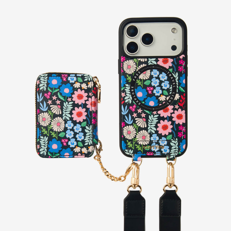Gale Switzer -ブルームテーマ マグネット付きウォレット クロスボディ iPhoneケース