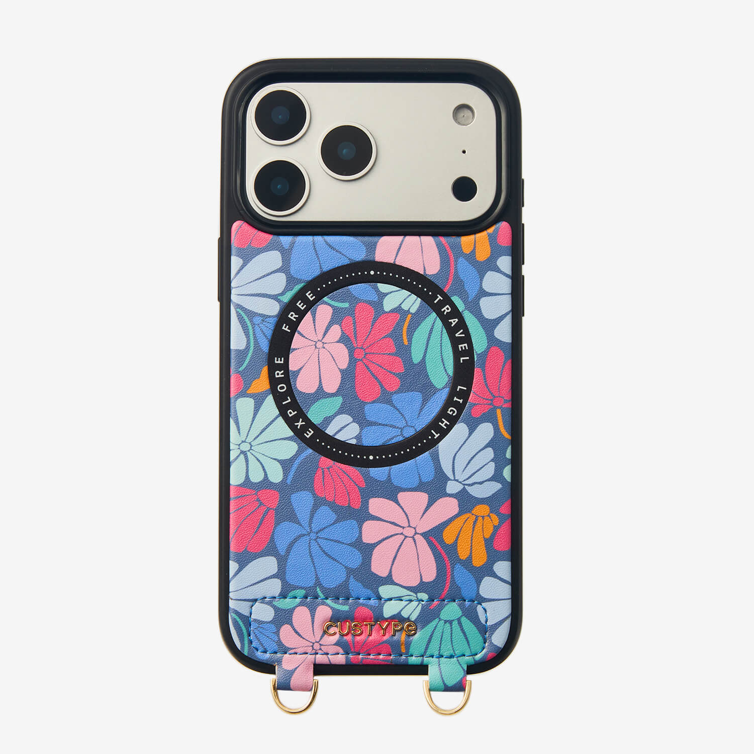 Bloom Theme Luxury Crossbody iPhone Case with Wallet & Magnetic
