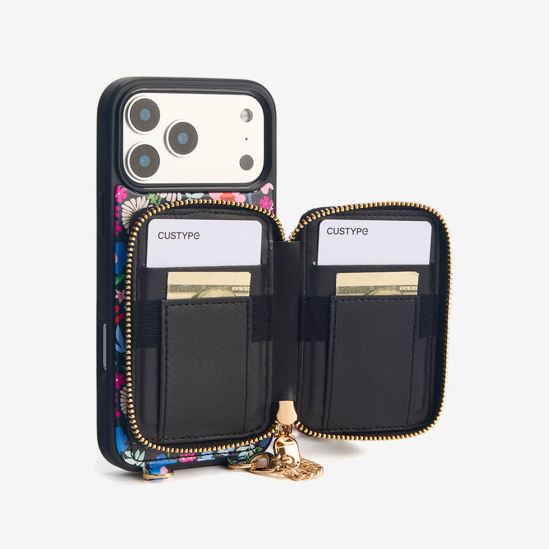 Gale Switzer -ブルームテーマ マグネット付きウォレット クロスボディ iPhoneケース