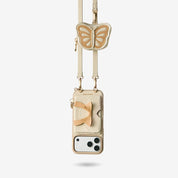 Flutter Flow- Crossbody Wallet Case with Butterfly AirPods Pouch & MagSafe