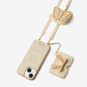 Flutter Flow- Crossbody Wallet Case with Butterfly AirPods Pouch & MagSafe