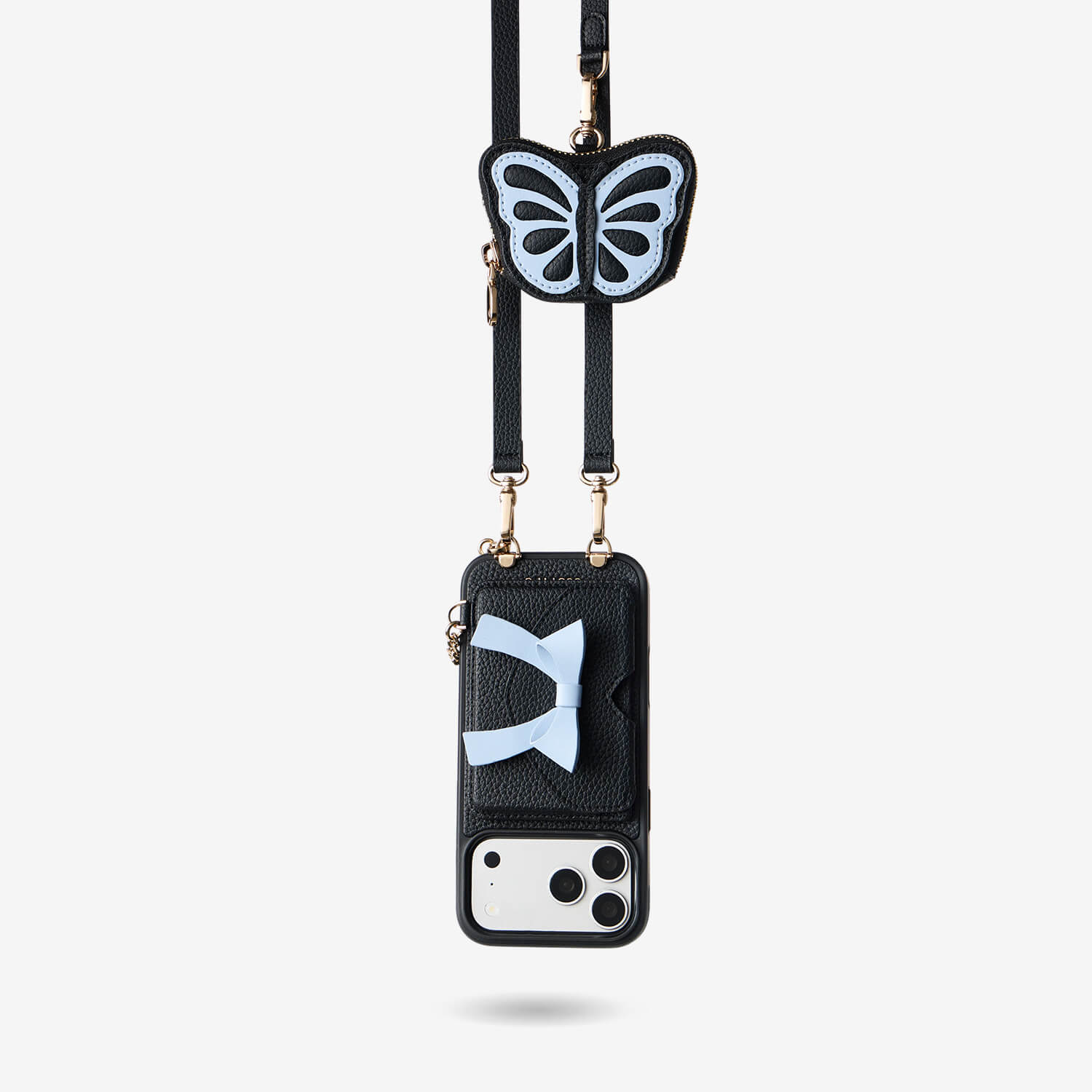 Flutter Flow- Crossbody Wallet Case with Butterfly AirPods Pouch & MagSafe