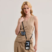 Flutter Flow- Crossbody Wallet Case with Butterfly AirPods Pouch & MagSafe